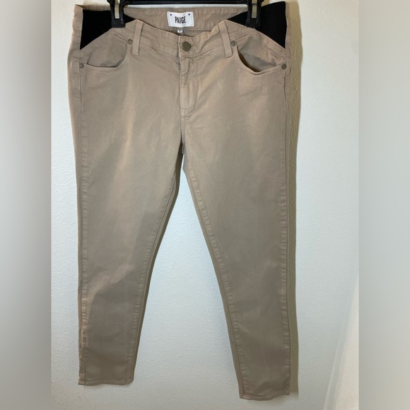 Paige Tan Skyline Ankle Peg Skinny Fit Stretchy Side Waist Jeans Women’s Size 30 - Picture 2 of 9